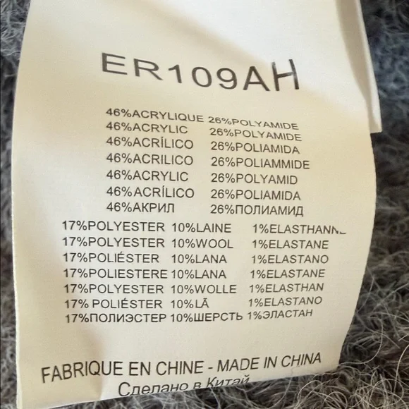 Molly Bracken Charcoal Gray Fuzzy Crewneck Sweater - Picture 4 of 4